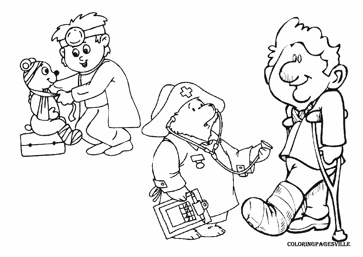 Doktor & Arzt: Ausmalbilder & Malvorlagen - 100% KOSTENLOS