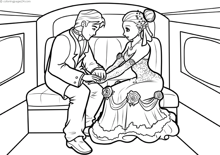 Ausmalbild Hochzeitspaar ~ Hochzeit: Ausmalbilder & Malvorlagen